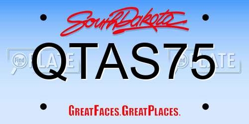 QTAS75 South Dakota License Plate