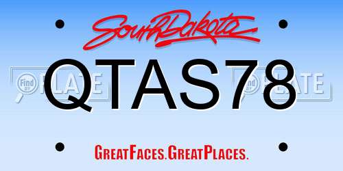 QTAS78 South Dakota License Plate