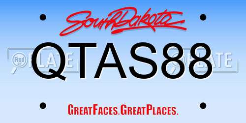 QTAS88 South Dakota License Plate