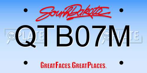 QTB07M South Dakota License Plate