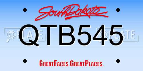 QTB545 South Dakota License Plate