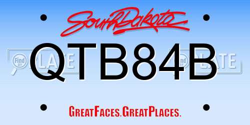 QTB84B South Dakota License Plate