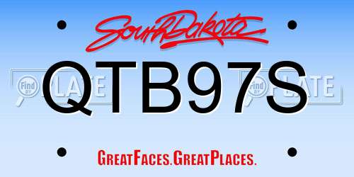 QTB97S South Dakota License Plate