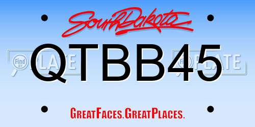 QTBB45 South Dakota License Plate
