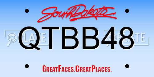 QTBB48 South Dakota License Plate