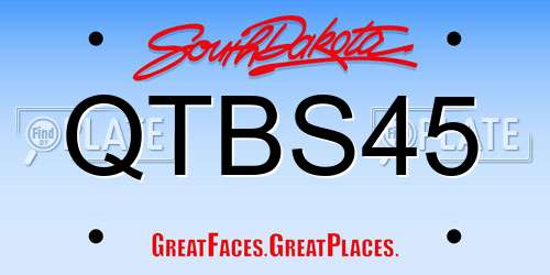 QTBS45 South Dakota License Plate