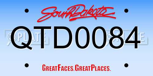 QTD0084 South Dakota License Plate