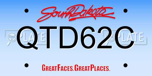 QTD62C South Dakota License Plate