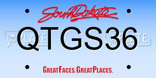 QTGS36 South Dakota License Plate