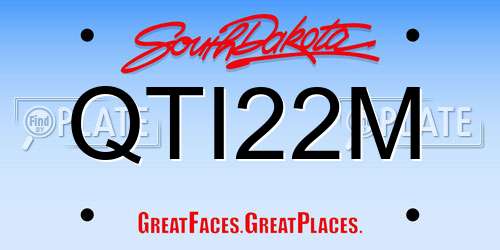 QTI22M South Dakota License Plate