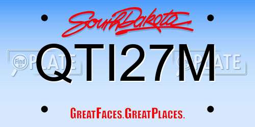 QTI27M South Dakota License Plate