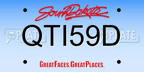 QTI59D South Dakota License Plate