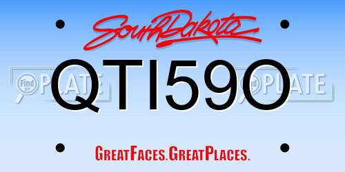 QTI59O South Dakota License Plate