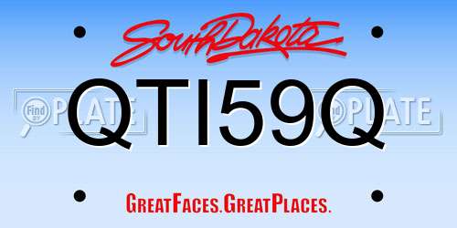 QTI59Q South Dakota License Plate