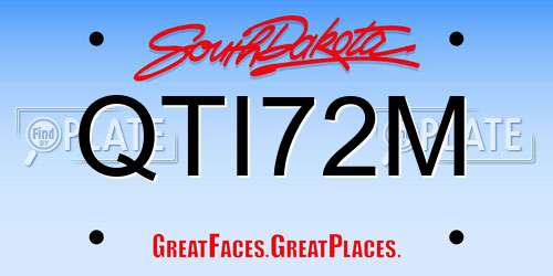 QTI72M South Dakota License Plate