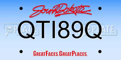 QTI89Q South Dakota License Plate