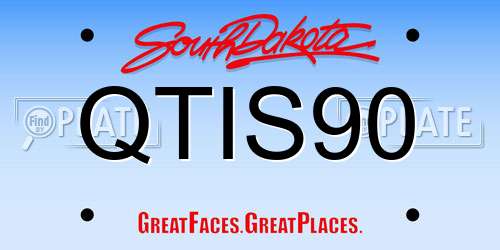 QTIS90 South Dakota License Plate