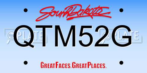 QTM52G South Dakota License Plate