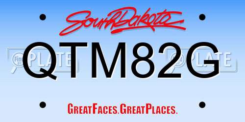 QTM82G South Dakota License Plate