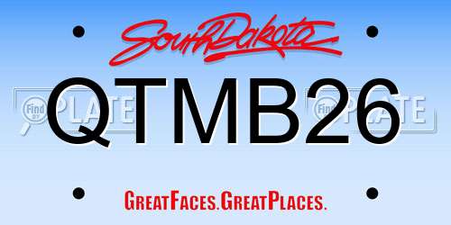 QTMB26 South Dakota License Plate