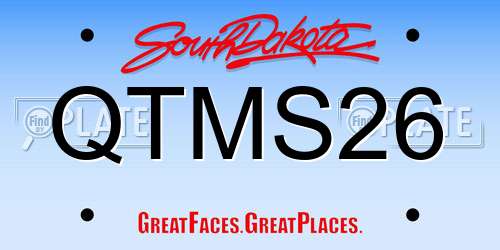 QTMS26 South Dakota License Plate