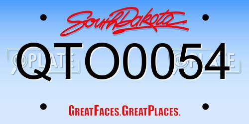 QTO0054 South Dakota License Plate