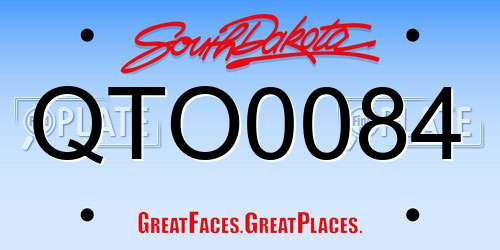 QTO0084 South Dakota License Plate