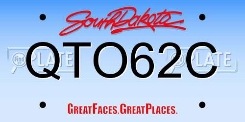 QTO62C South Dakota License Plate