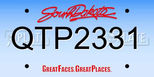 QTP2331 South Dakota License Plate