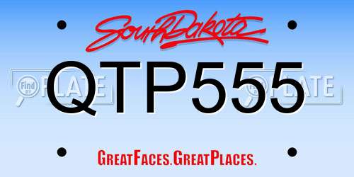 QTP555 South Dakota License Plate