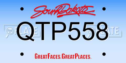 QTP558 South Dakota License Plate