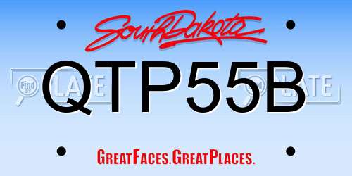 QTP55B South Dakota License Plate