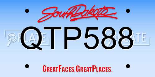 QTP588 South Dakota License Plate