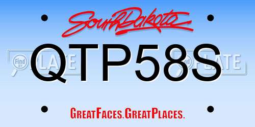 QTP58S South Dakota License Plate