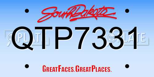 QTP7331 South Dakota License Plate