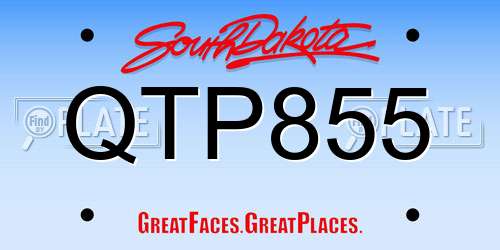 QTP855 South Dakota License Plate
