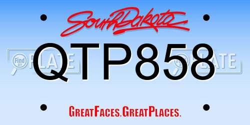 QTP858 South Dakota License Plate
