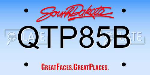 QTP85B South Dakota License Plate