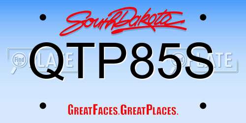 QTP85S South Dakota License Plate