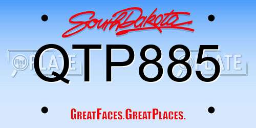 QTP885 South Dakota License Plate