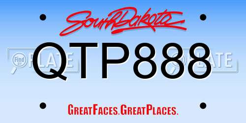 QTP888 South Dakota License Plate
