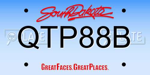 QTP88B South Dakota License Plate