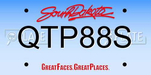 QTP88S South Dakota License Plate