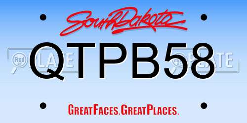 QTPB58 South Dakota License Plate