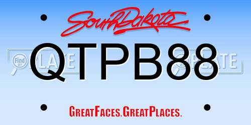 QTPB88 South Dakota License Plate