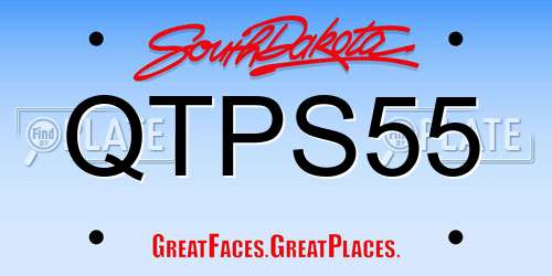 QTPS55 South Dakota License Plate