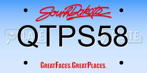 QTPS58 South Dakota License Plate