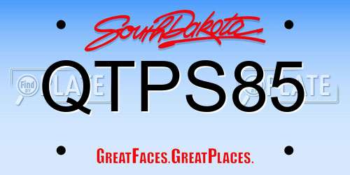 QTPS85 South Dakota License Plate