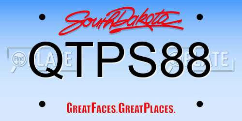 QTPS88 South Dakota License Plate