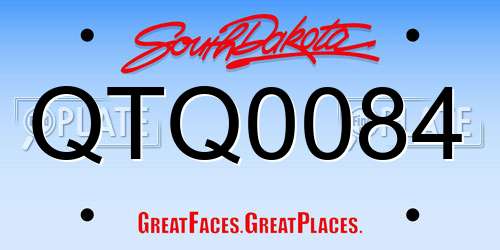 QTQ0084 South Dakota License Plate